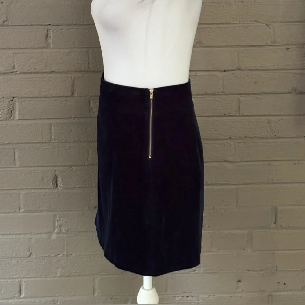 J.Crew navy blue corduroy side zipper skirt 0